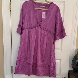 New with tags. Calypso Saint Barth. Silk Purple Women's dress.  XL. 35L